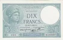 Frankreich 10 Francs Minerva - 28-11-1940 - Serial W.80542 - WPM. 84