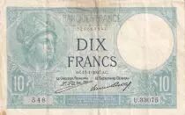 Frankreich 10 Francs Minerva - Serial  U.33075 - 17-01-1927 - P73d
