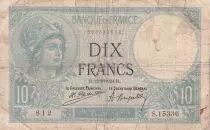 Frankreich 10 Francs Minerva - Serial S.15336- 12-08-1924  - P73c