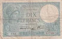 Frankreich 10 Francs Minerve -17.10.1940 - Serial D.77476