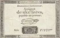 Frankreich 10 Livres - Watermark Republique -  French Revolution - 24-10-1792 - Serial 12152