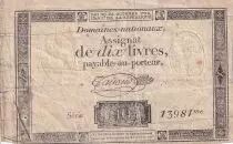 Frankreich 10 Livres Black Watermark Republique (24-10-1792) - F+ - French Revolution