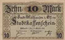 Frankreich 10 Mark 1918, Mulhouse M&uuml;lhausen, Stadtkassenschein