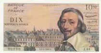 Frankreich 10 NF - Richelieu - 02-06-1960 - Serial J.84 - Small Number