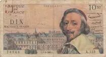 Frankreich 10 NF Richelieu - 01-09-1960 - Serial A.123
