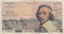 Frankreich 10 NF Richelieu - 04-10-1962 Serial A.245 - F to VF