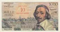 Frankreich 10 NF sur 1000 Francs - Richelieu - 1957 - Serial V.330 - XF - P.138