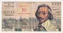 Frankreich 10 NF sur 1000 Francs - Richelieu - 1957 - Serial Z.329 - P.138
