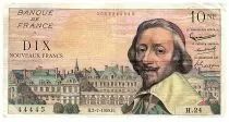 Frankreich 10 Nouveaux Francs Richelieu - 02-07-1959 - Serial H.24 - Fay.57.02