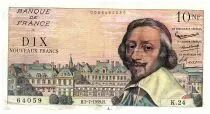 Frankreich 10 Nouveaux Francs Richelieu - 02-07-1959 - Serial K.24 - Fay.57.02