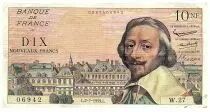Frankreich 10 Nouveaux Francs Richelieu - 02-07-1959 - Serial W.27 - Fay.57.02