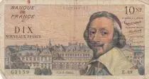 Frankreich 10 Nouveaux Francs Richelieu - 04-02-1959 - Serial E.49
