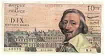 Frankreich 10 Nouveaux Francs Richelieu - 05-03-1959 - Serial M.4 - Fay.57.01