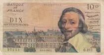 Frankreich 10 Nouveaux Francs Richelieu - 05-04-1962 - Serial O.211