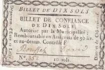 Frankreich 10 Sols - Eure et Loir - Municipalit&eacute; de Chateauneuf - 1792