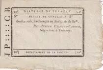 Frankreich 10 Sols - Sarthe - District de Fresnay - Julien Peltier-Cabour N�gociant -  1792
