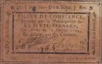 Frankreich 10 Sols - Sarthe - Municipalit&eacute; de La-Fert&eacute;-Bernard - 12-01-1792
