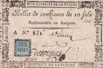 Frankreich 10 Sols - Sarthe - Municipalit&eacute; de la Fl&egrave;che - Serial A - 1791