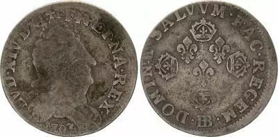 Frankreich 10 Sols Louis XIV - 1703 BB Strasbourg - Silver