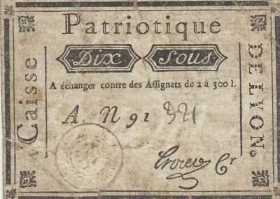 Frankreich 10 sous - 1791 - Department Rhone - Patriotic fund of Lyon