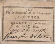 Frankreich 10 sous - Vaucluse - Le Thor - 1792
