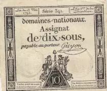 Frankreich 10 Sous - Women - phygian cap - 23-05-1793 - Sign. Guyon - S&eacute;rie 341