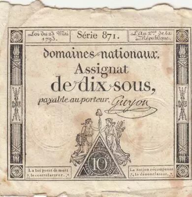Frankreich 10 Sous - Women - phygian cap - 23-05-1793 - Sign. Guyon - S�rie 871