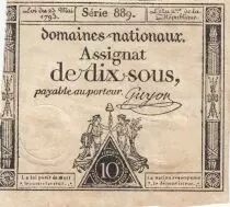 Frankreich 10 Sous - Women - phygian cap - 23-05-1793 - Sign. Guyon - S&eacute;rie 889