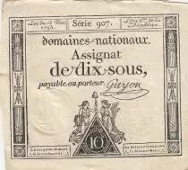 Frankreich 10 Sous - Women - phygian cap - 23-05-1793 - Sign. Guyon - S&eacute;rie 907