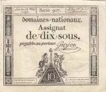 Frankreich 10 Sous - Women - phygian cap - 23-05-1793 - Sign. Guyon - S&eacute;rie 907
