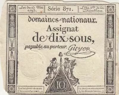 Frankreich 10 Sous - Women - phygian cap - 23-05-1793 - Sign. Guyon - S�rie 958