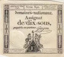 Frankreich 10 Sous - Women with Liberty cap on pole - 23-05-1793 - Sign. Guyon - S&eacute;rie 890