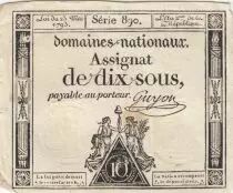Frankreich 10 Sous - Women with Liberty cap on pole - 23-05-1793 - Sign. Guyon - S&eacute;rie 890