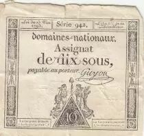 Frankreich 10 Sous - Women with Liberty cap on pole - 23-05-1793 - Sign. Guyon - S&eacute;rie 942