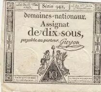 Frankreich 10 Sous - Women with Liberty cap on pole - 23-05-1793 - Sign. Guyon - S&eacute;rie 942