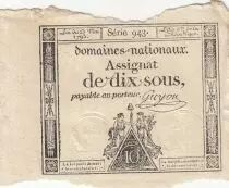 Frankreich 10 Sous - Women with Liberty cap on pole - 23-05-1793 - Sign. Guyon - S&eacute;rie 943