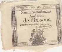 Frankreich 10 Sous - Women with Liberty cap on pole - 23-05-1793 - Sign. Guyon - S&eacute;rie 943