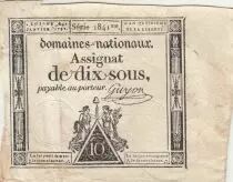 Frankreich 10 Sous - Womens - phygian cap - 04-01-1792 - Sign. Guyon - Serial 1841