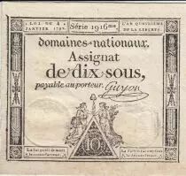 Frankreich 10 Sous Women (04-01-1792) - Sign. Guyon Serial 1916
