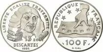 Frankreich 100 Francs  - 15 Ecus - Silver  Descartes - 1991