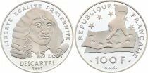 Frankreich 100 Francs  - 15 Ecus - Silver  Descartes - 1991