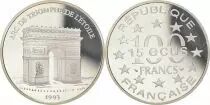 Frankreich 100 Francs  - 15 Euros - Arc de Triomphe - Paris  - Silver - without certificat