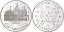 Frankreich 100 Francs  - 15 Euros - Place Saint Marc - Venise - 1994 - Silver -  with certificat