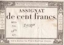 Frankreich 100 Francs - 18 Nivose An III - (07.01.1795) - Sign. De Hogues - P.78