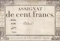 Frankreich 100 Francs - 18 Nivose An III - (07.01.1795) - Sign. Dubra - P.78 - Serial 5589