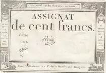 Frankreich 100 Francs - 18 Nivose An III - (07.01.1795) - Sign. Fere - Serial 1071