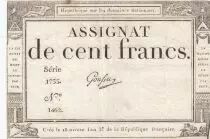 Frankreich 100 Francs - 18 Nivose An III - (07.01.1795) - Sign. Goussu - P.A.78 - Serial 1733