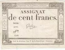 Frankreich 100 Francs - 18 Nivose An III - (07.01.1795) - Sign. Goussu - Serial 4519