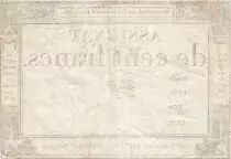 Frankreich 100 Francs - 18 Nivose An III - (07.01.1795) - Sign. Gros - Serial 1478