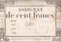 Frankreich 100 Francs - 18 Nivose An III - (07.01.1795) - Sign. Guyot - Serial 1567